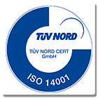 TüVNord Zertifikat ISO 14001