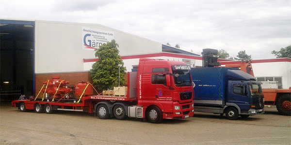 Logistik und Transport Service für beschichtete Bauteile